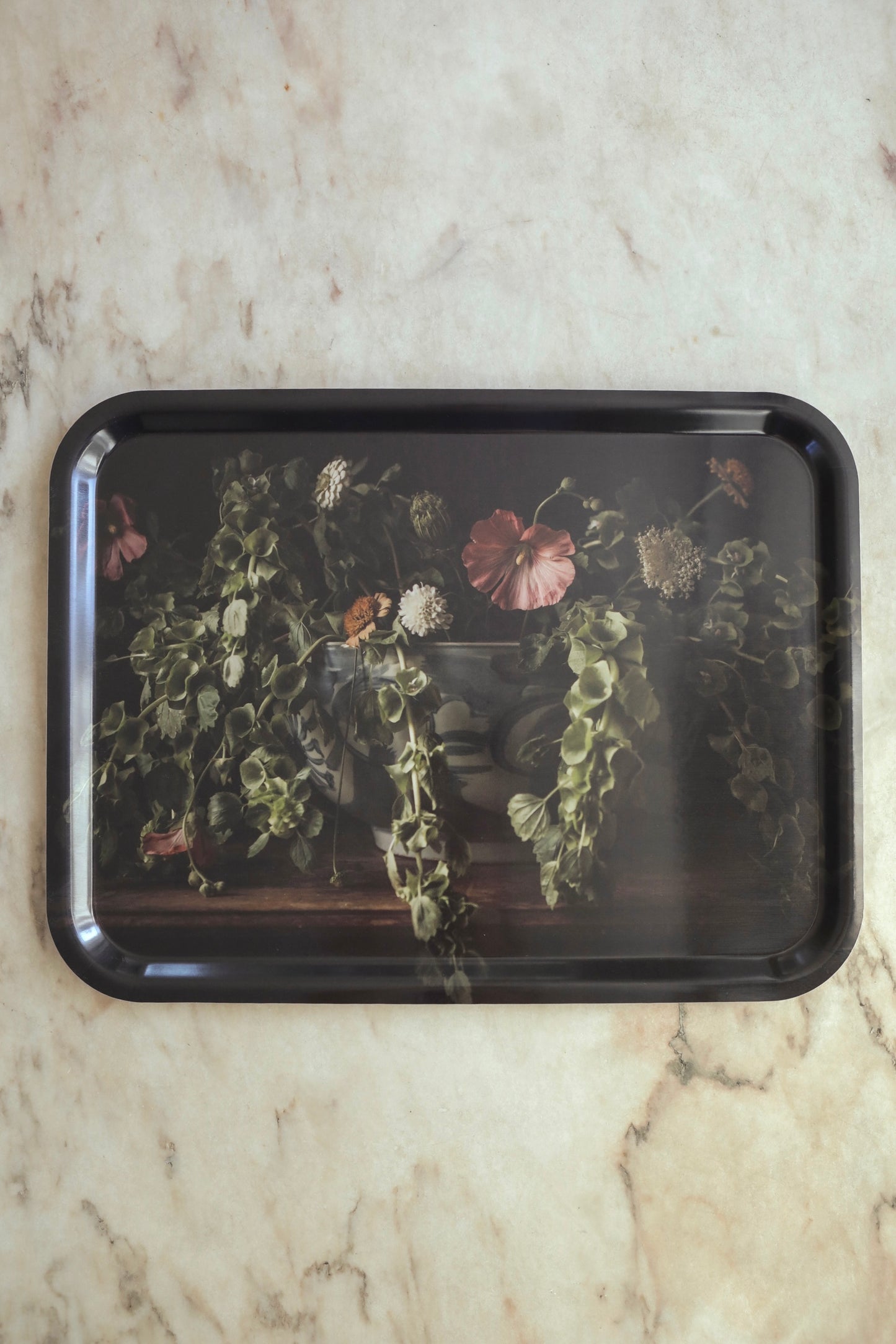 Bricka stor rektangulär "Gömd trädgård"