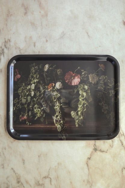 Bricka stor rektangulär "Gömd trädgård"