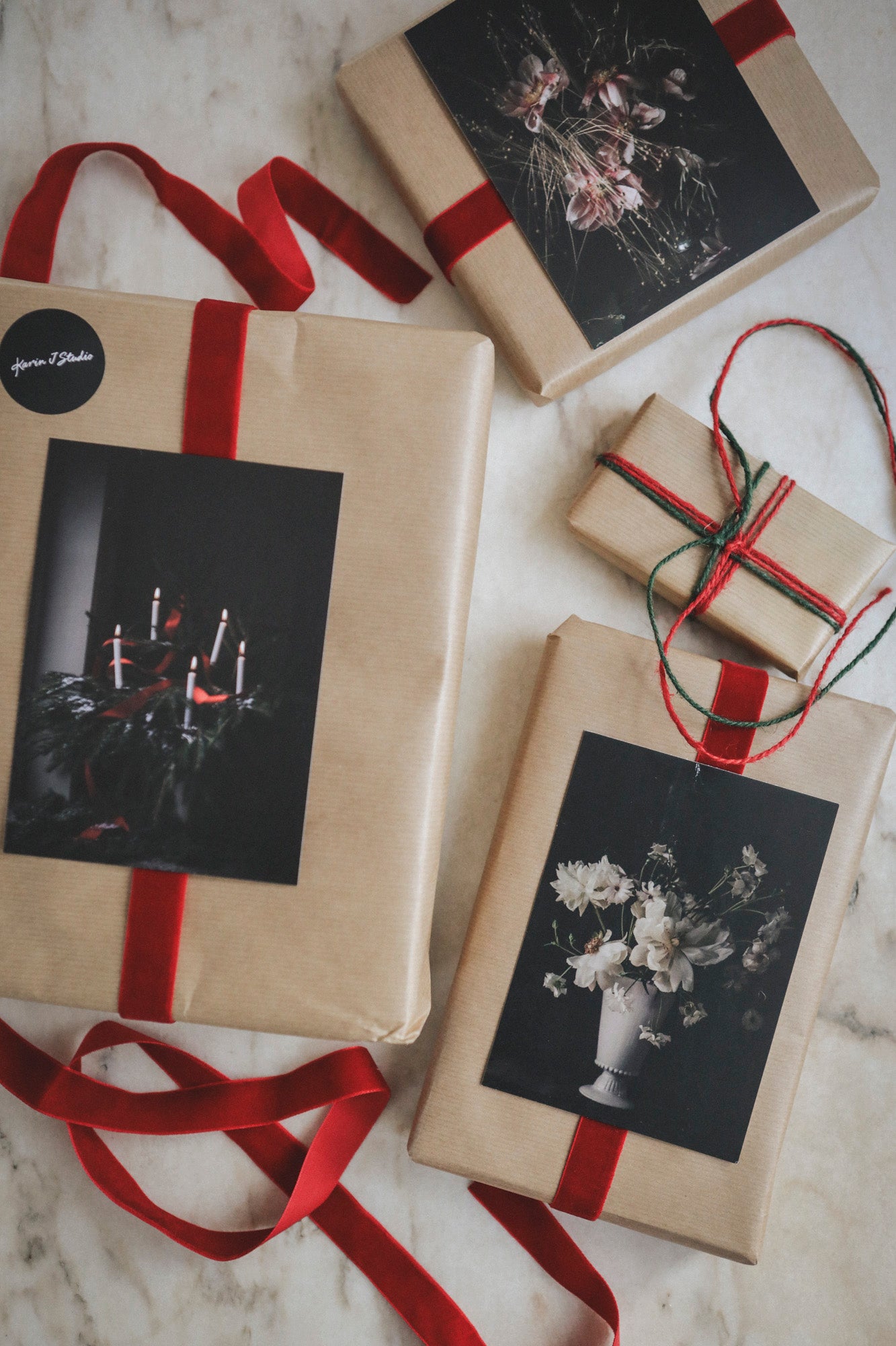 Kort "Jul Röd amaryllis"